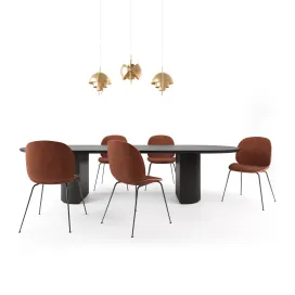 Gubi beetle chair moon table